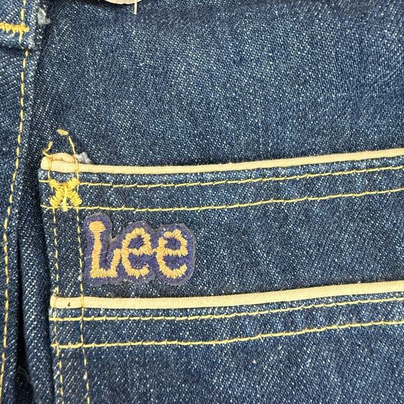 Vintage 1970s Lee Deadstock Womens Jeans Dark Wash Straight Leg High Waist 25x35 - Picture 3 of 10